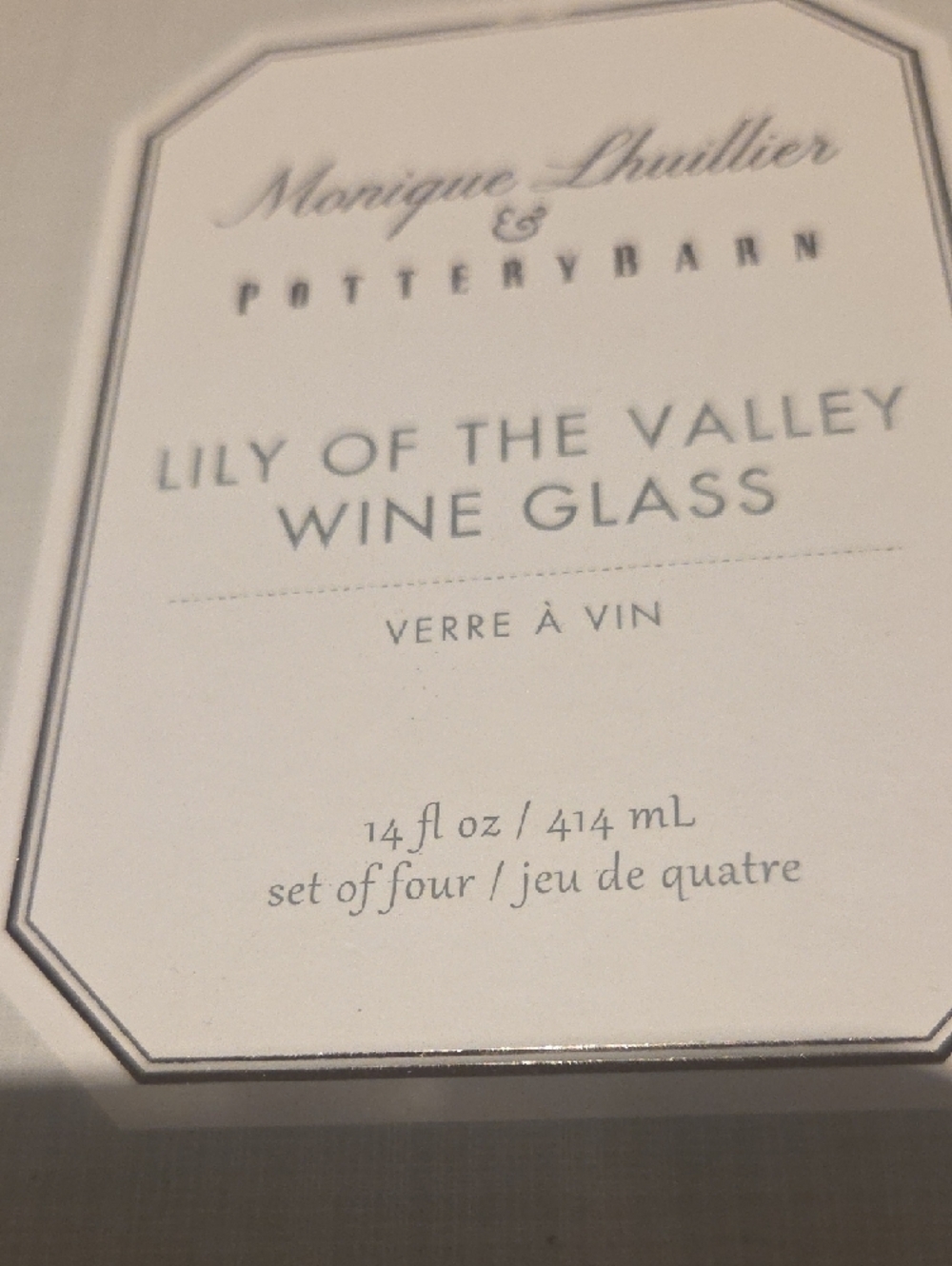 12 Floral Wine Glass - Clear with White Floral Accent - Picture 5 of 9